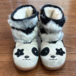 Ugg Kids Panda Faux Fur Cozy Boots - Cream & Black